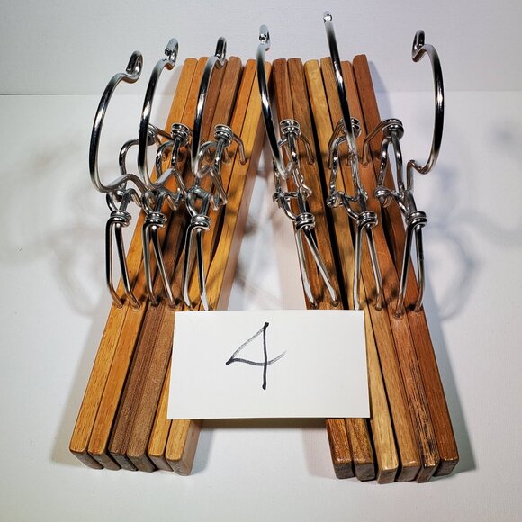 VINTAGE WOOD PANTS HANGERS..1970 ERA..BUNDLE NO. FOUR..BUNDLE QUANTITY OF SIX - Picture 2 of 3